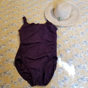 Lands' End Royal Purple Sz 12 DD Swimsuit